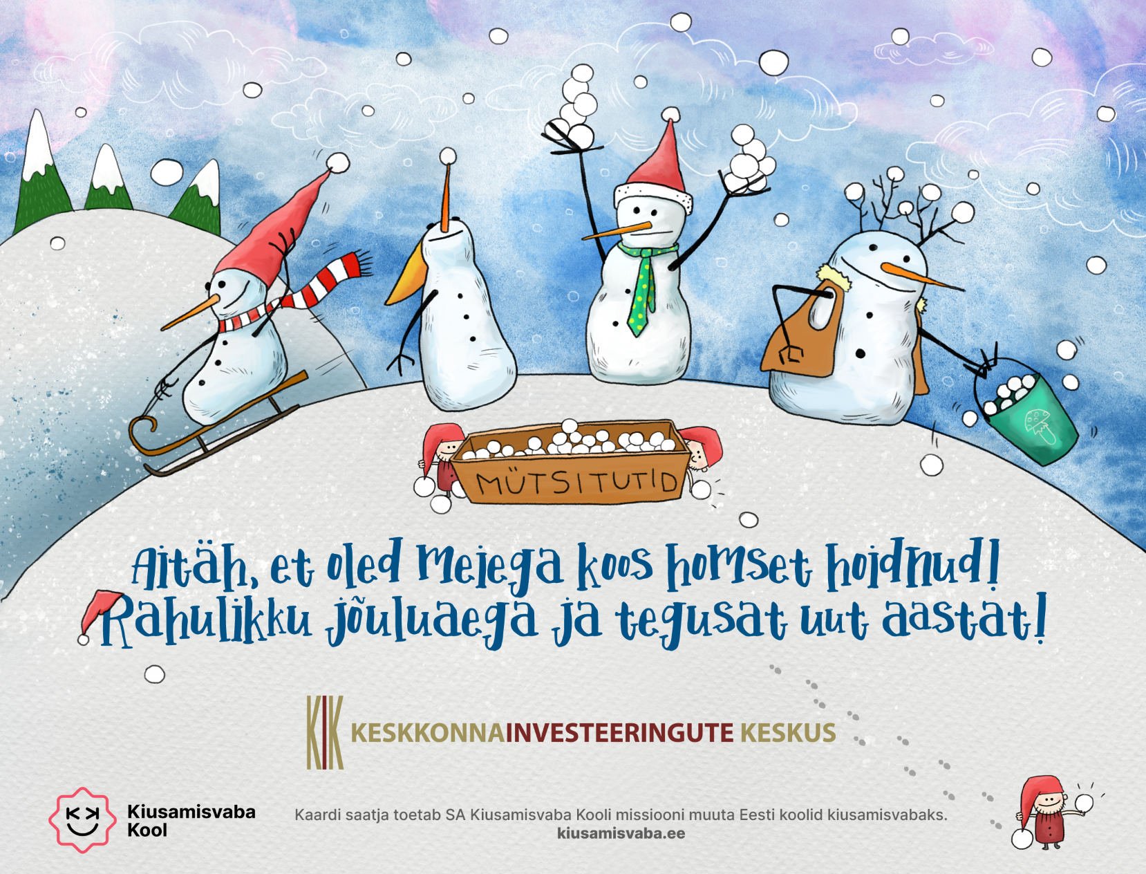 KIKi jõulukaart koostöös Kiusamisvaba Kooliga