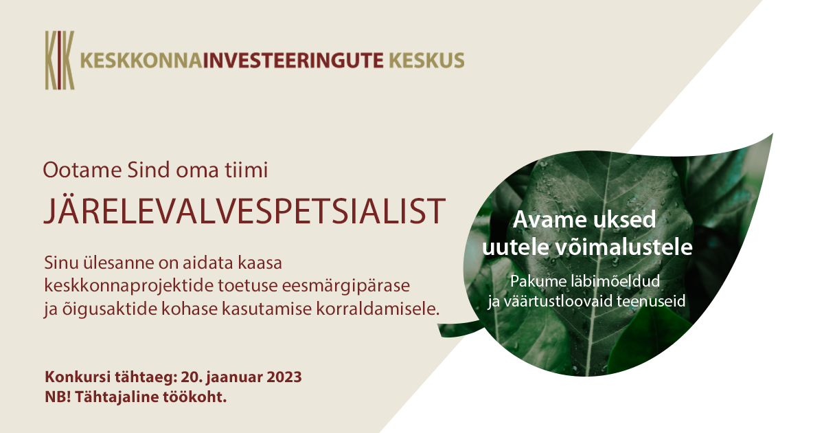 Järelevalvespetsialisti töökuulutus