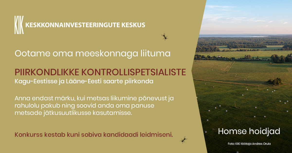 Töökuulutus - piirkondlikud kontrollispetsialistid