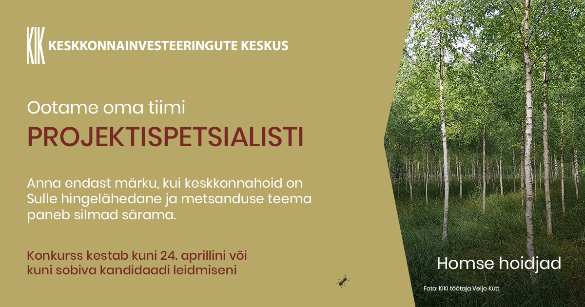 Otsime oma tiimi metsaosakonna projektispetsialisti